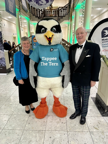 Lieutenant General Sir John Lorimer KCB DSO MBE and Lady Lorimer MBE with Tappee the Tern