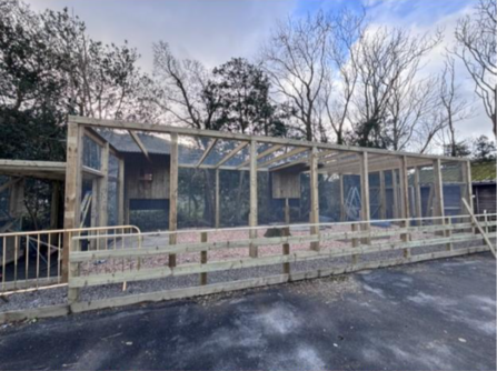 New Barn Owl enclosure ahead of installation of interpretation covering the Islands avian conservation projects